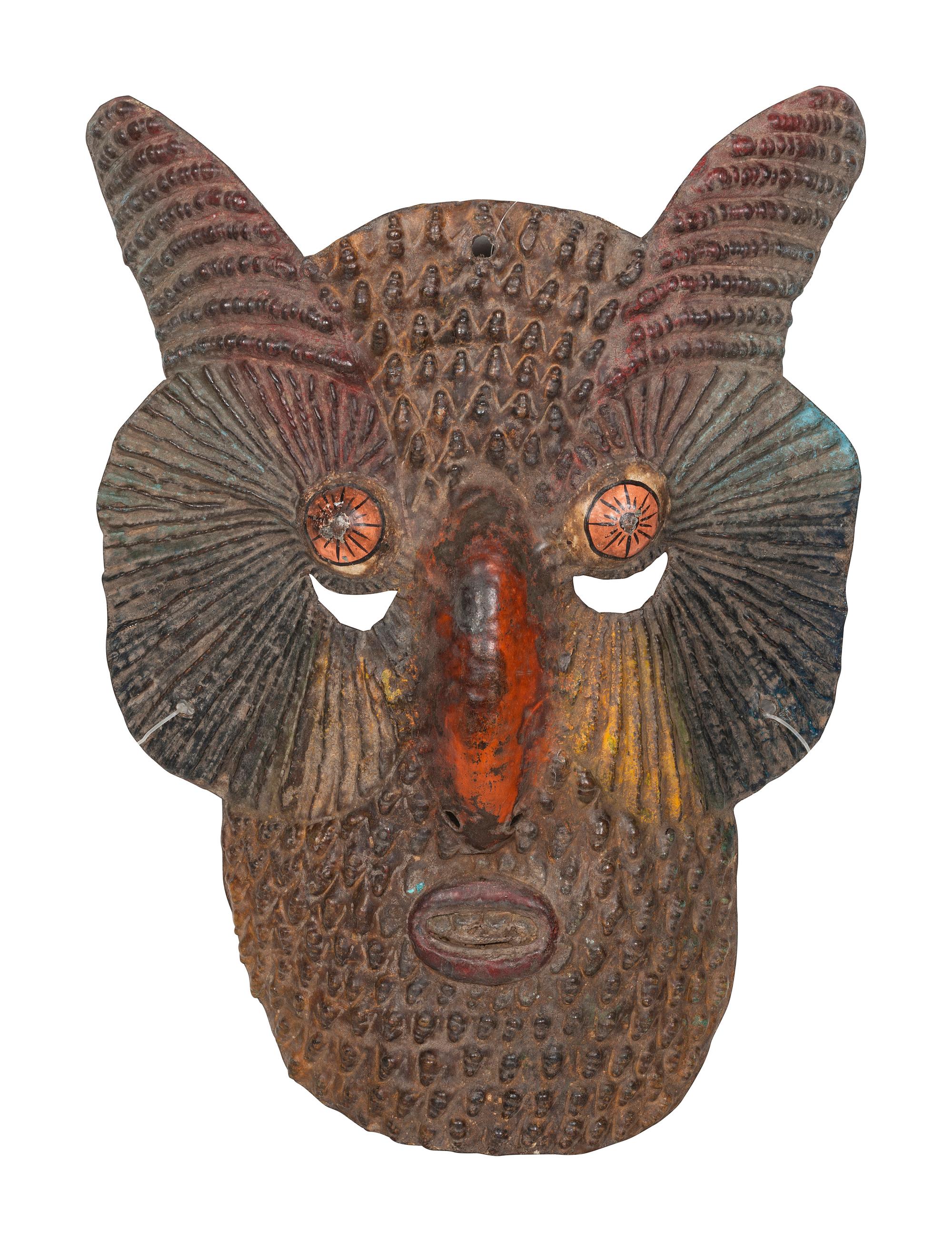 Four Mexican Copper Festival Masks