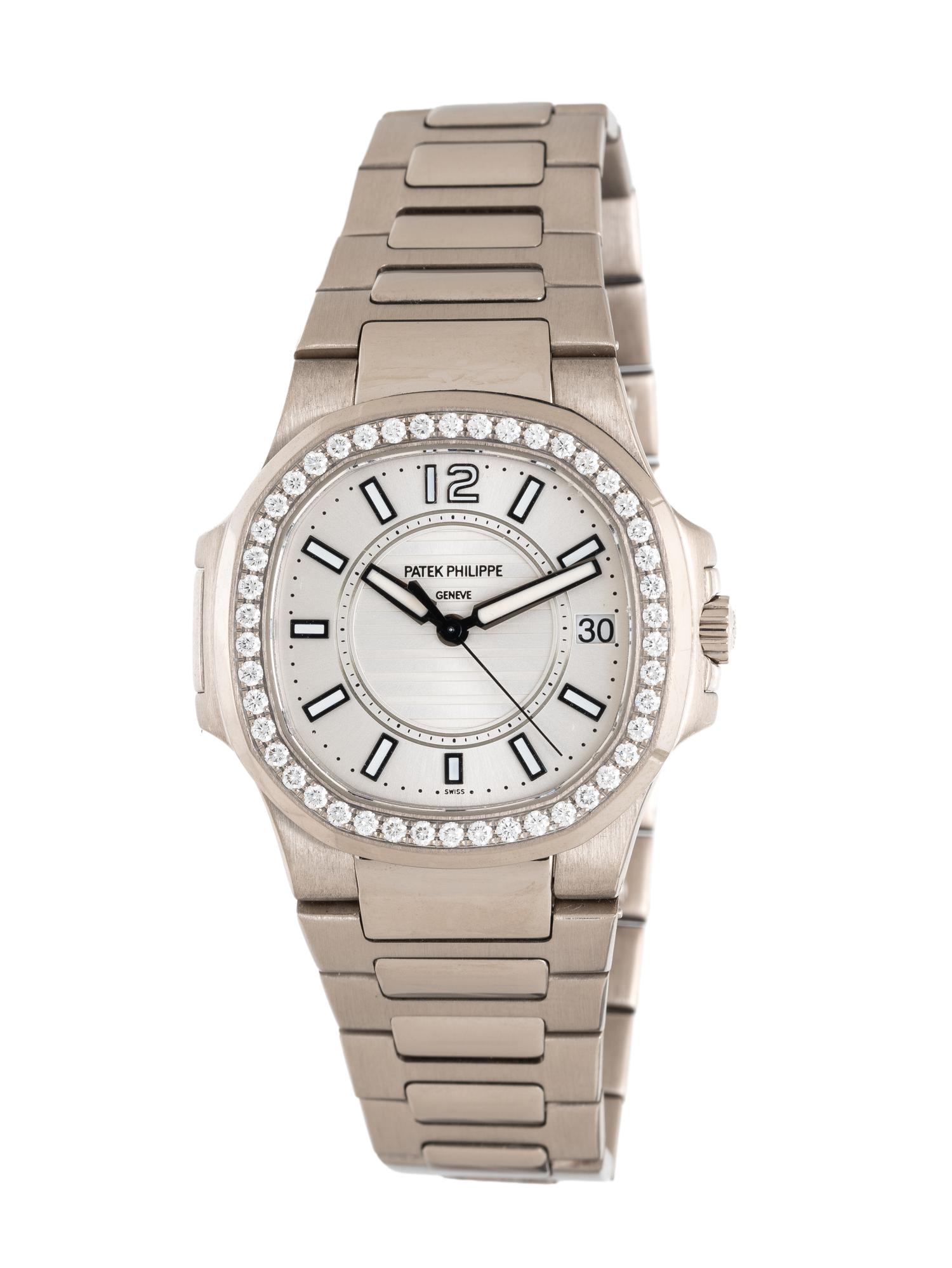 PATEK PHILIPPE, REF. 7010/1 18K WHITE GOLD 'NAUTILUS' WATCH WITH FACTORY DIAMOND BEZEL, EXTRACT FROM THE ARCHIVES