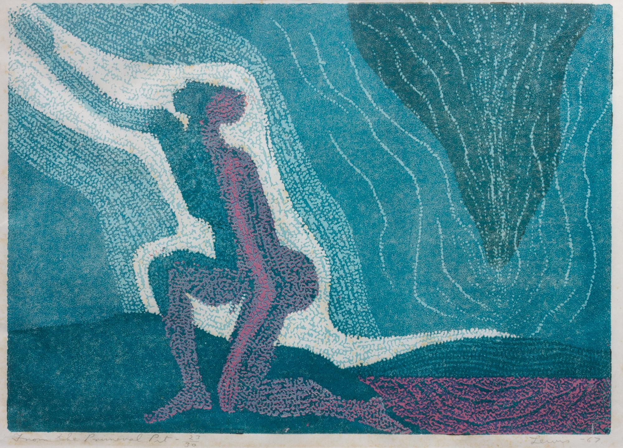 Six works: Arising, 1967; Creation of Adam , 1967; From the Primeval Pit, 1967; Earth People, 1966; Earth People, 1966; and People of the Sun, 1966