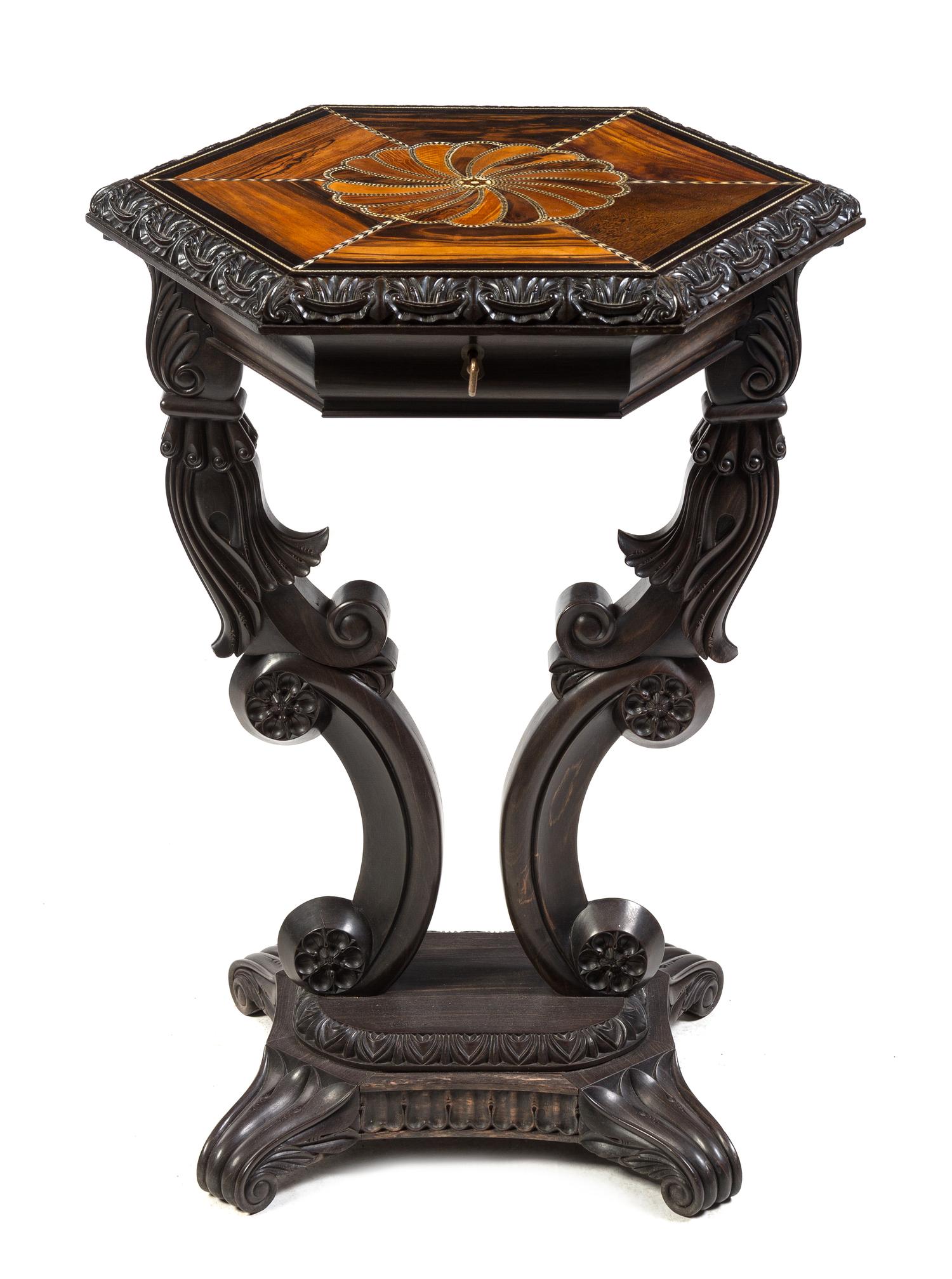 An Anglo-Indian Hardwood Side Table Height 30 1/2 inches. — GOA, CIRCA 1820