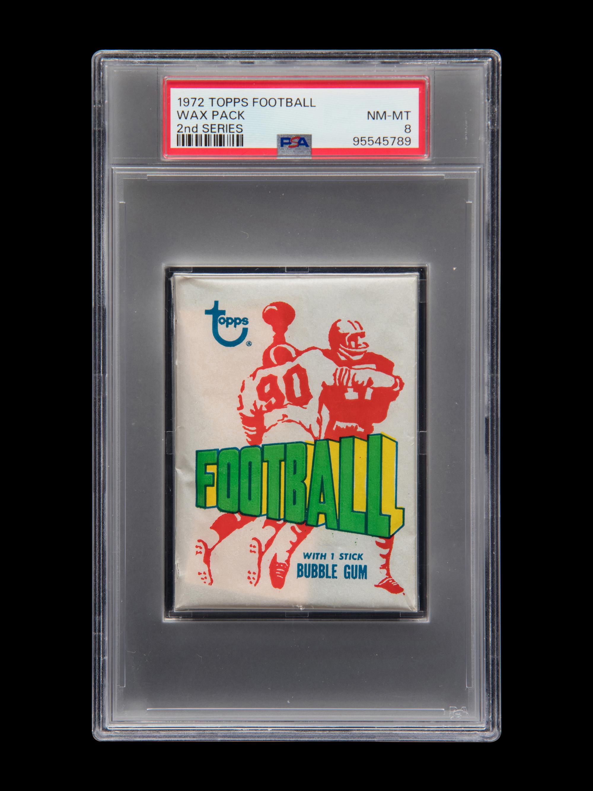 A Sealed Unopened Wax Pack of 1972 Topps Football Cards (2nd Series) (PSA 8 NM-MT)
