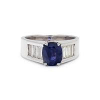COLOR CHANGE SAPPHIRE AND DIAMOND RING