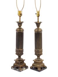 A Pair of Continental Mixed Metal Lamps
