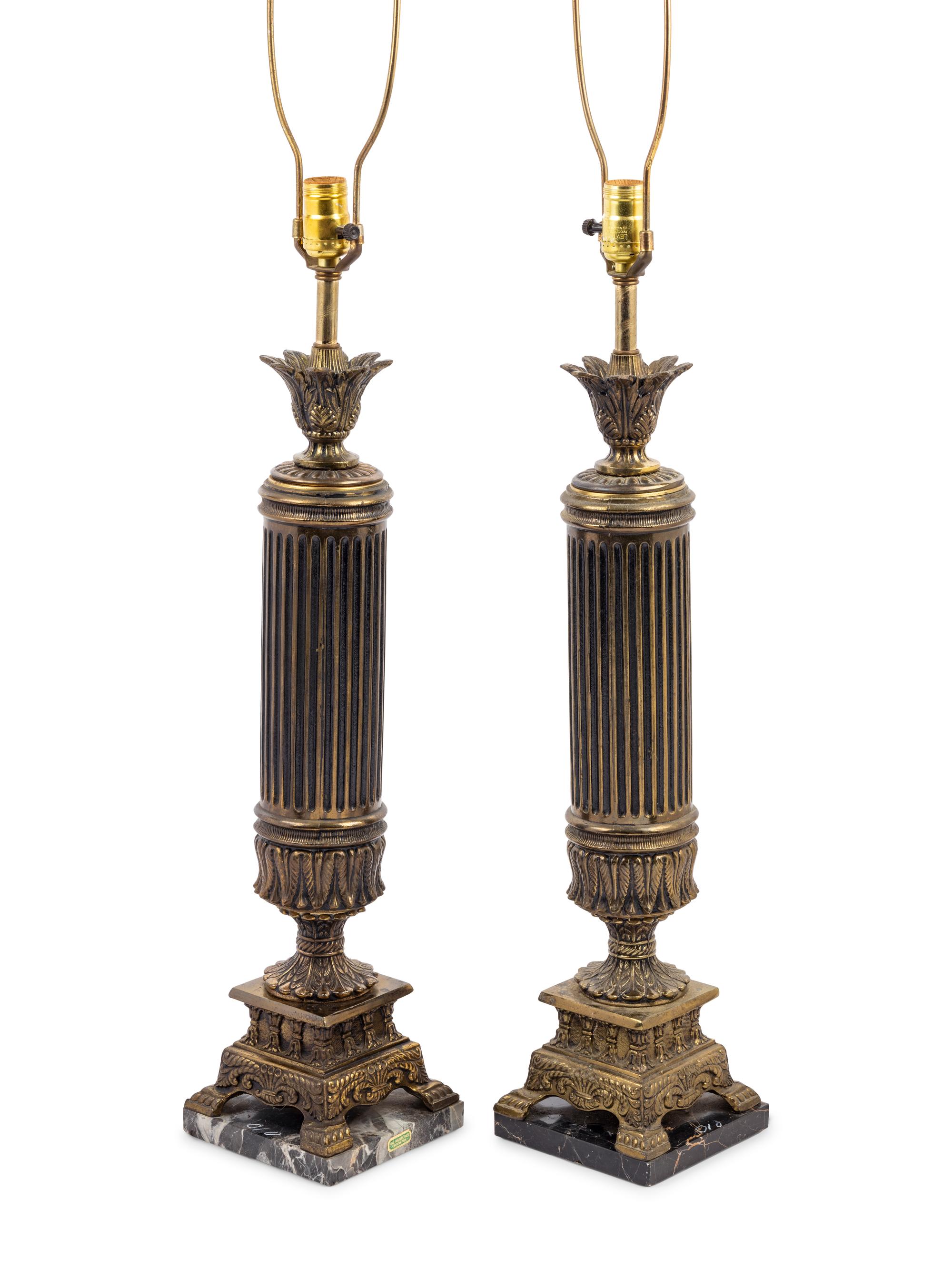 A Pair of Continental Mixed Metal Lamps