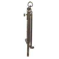 Wrought iron fireplace trammel dated "1828"