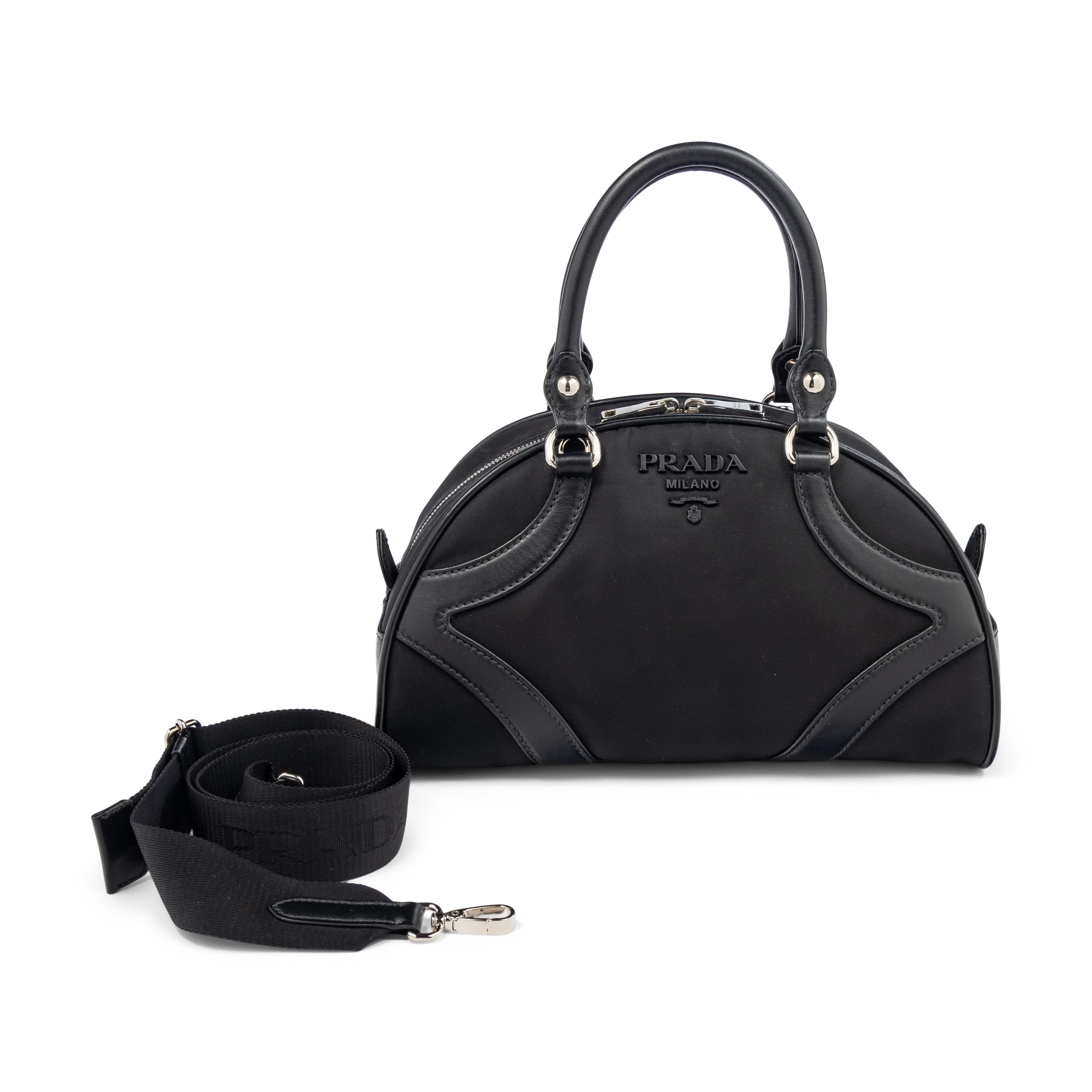 PRADA, SMALL NYLON BOWLING BAG