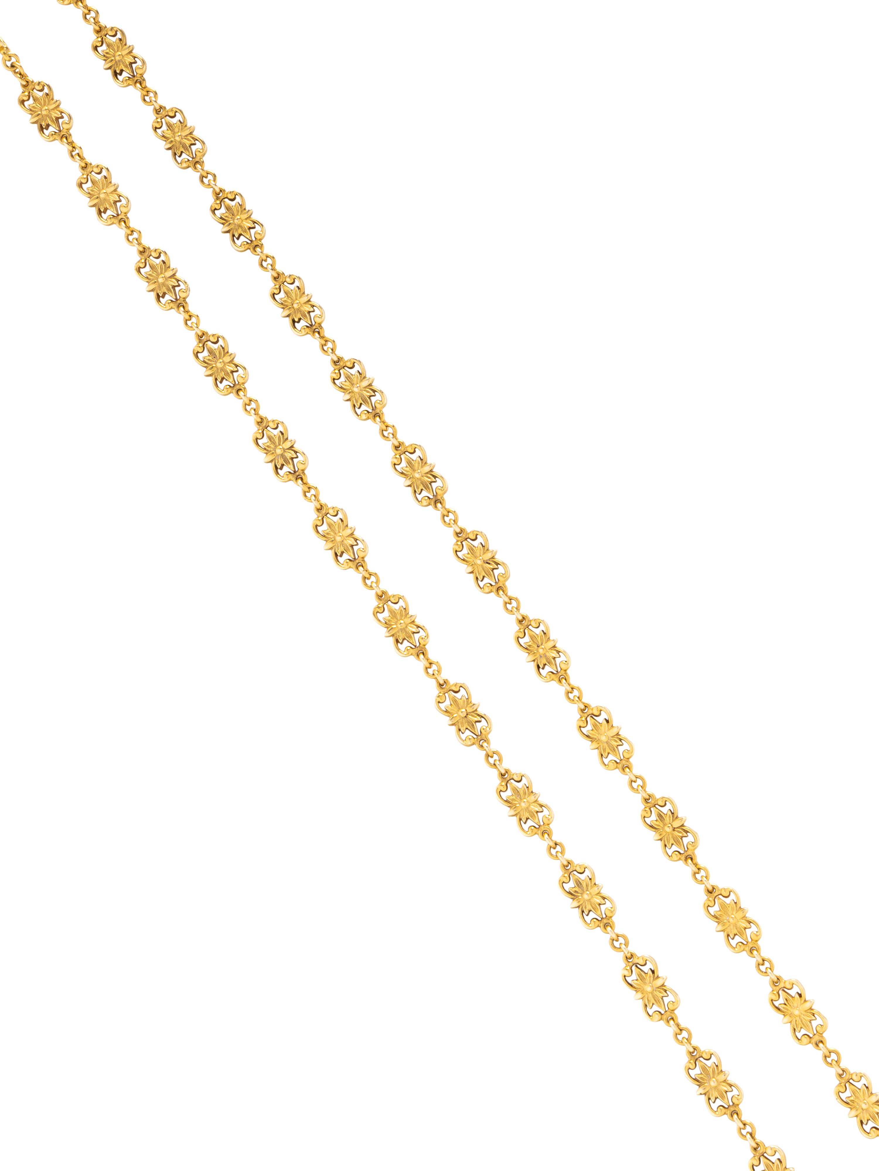 YELLOW GOLD FANCY LINK NECKLACE