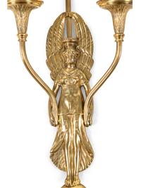 A Pair of Empire Style Gilt Metal Five-Light Sconces