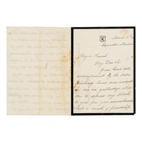 LINCOLN, Mary Todd (1818-1882). Autograph letter signed ("Mary Lincoln") to B.B. French, Washington, D.C., 10 March 1863.