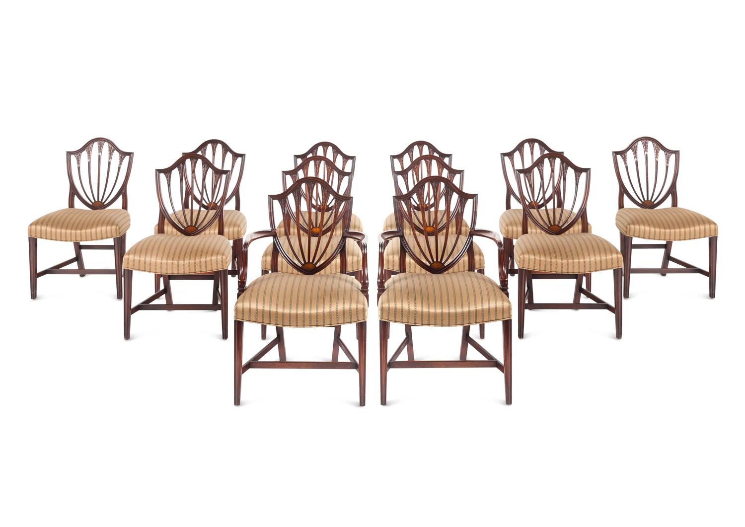 A Set of Twelve George III Style Mahogany Dining Chairs