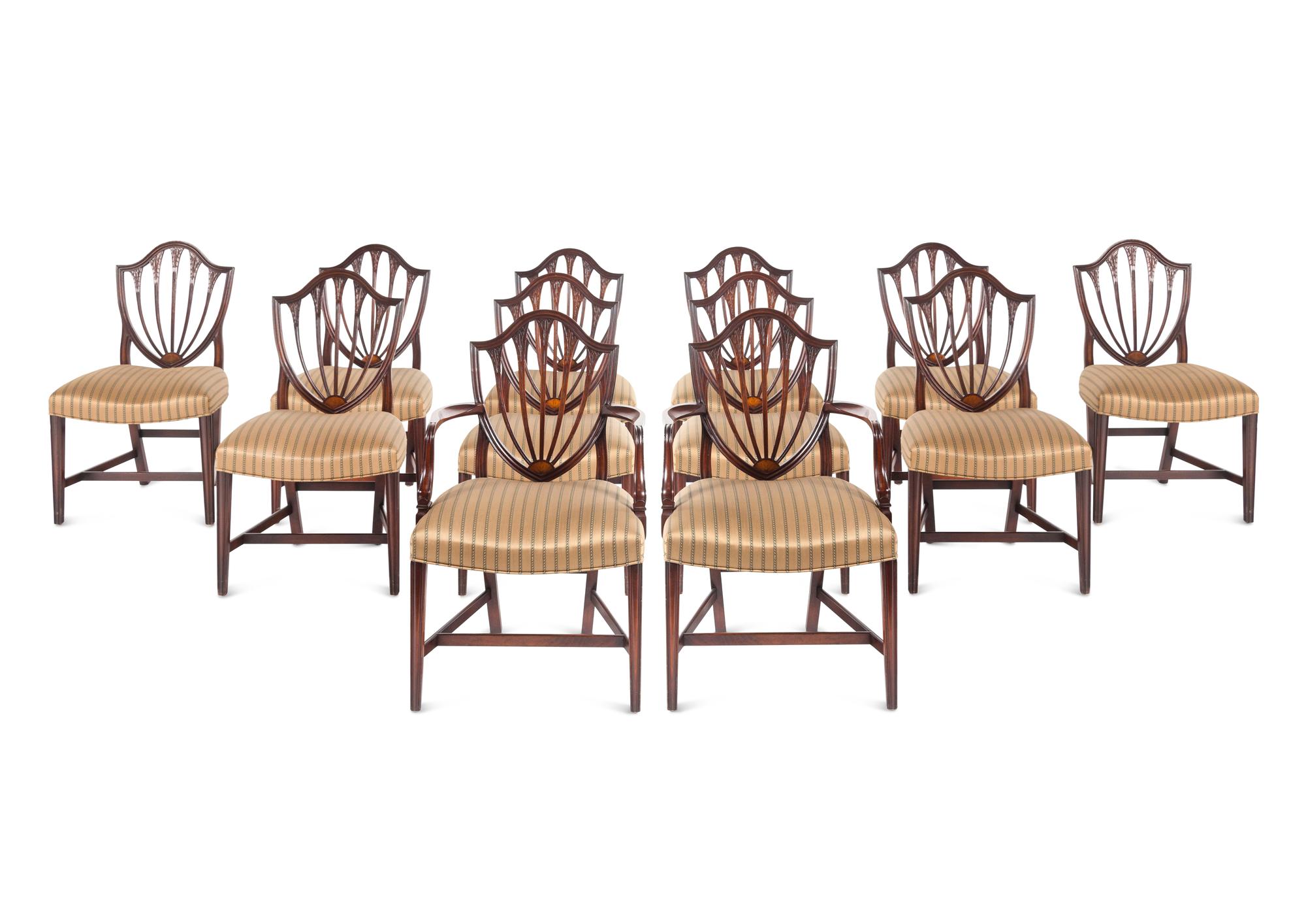 A Set of Twelve George III Style Mahogany Dining Chairs