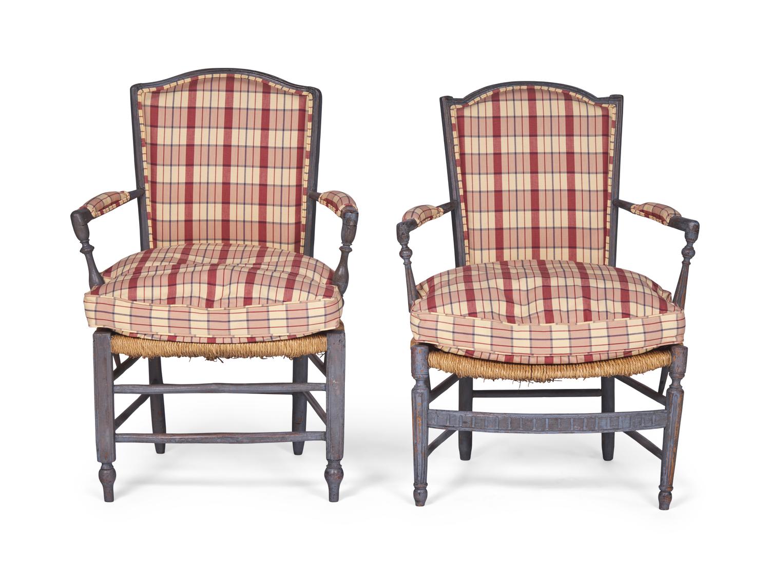 A Near Pair of French Provincial Painted Fauteuils