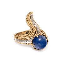 BICOLOR GOLD, LAPIS LAZULI AND DIAMOND RING