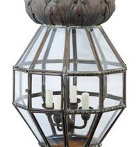 A Continental Tole and Glass Lantern in the Orientalist Taste — Early 20th Century