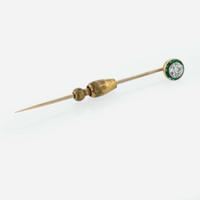 A Victorian Emerald and Diamond Stick Pin