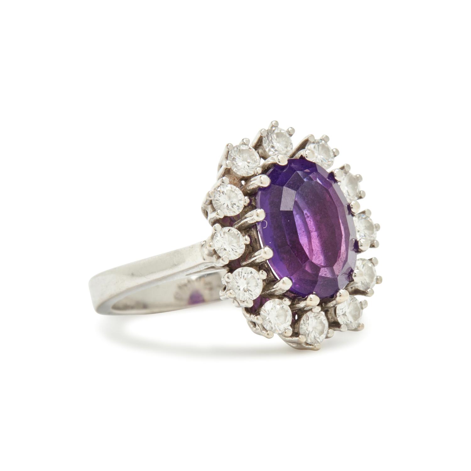 AMETHYST AND DIAMOND RING