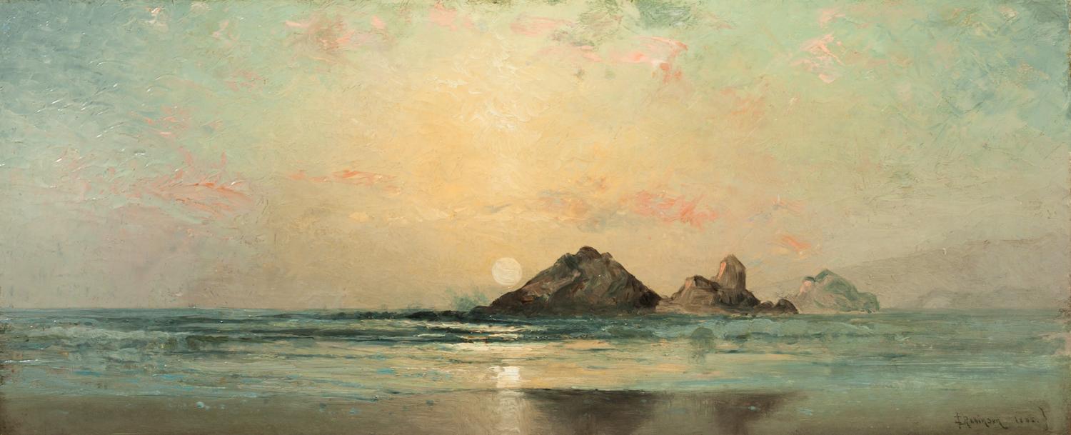 Charles Dorman Robinson, (American, 1847-1933), Crashing Waves at Sunset, 1885