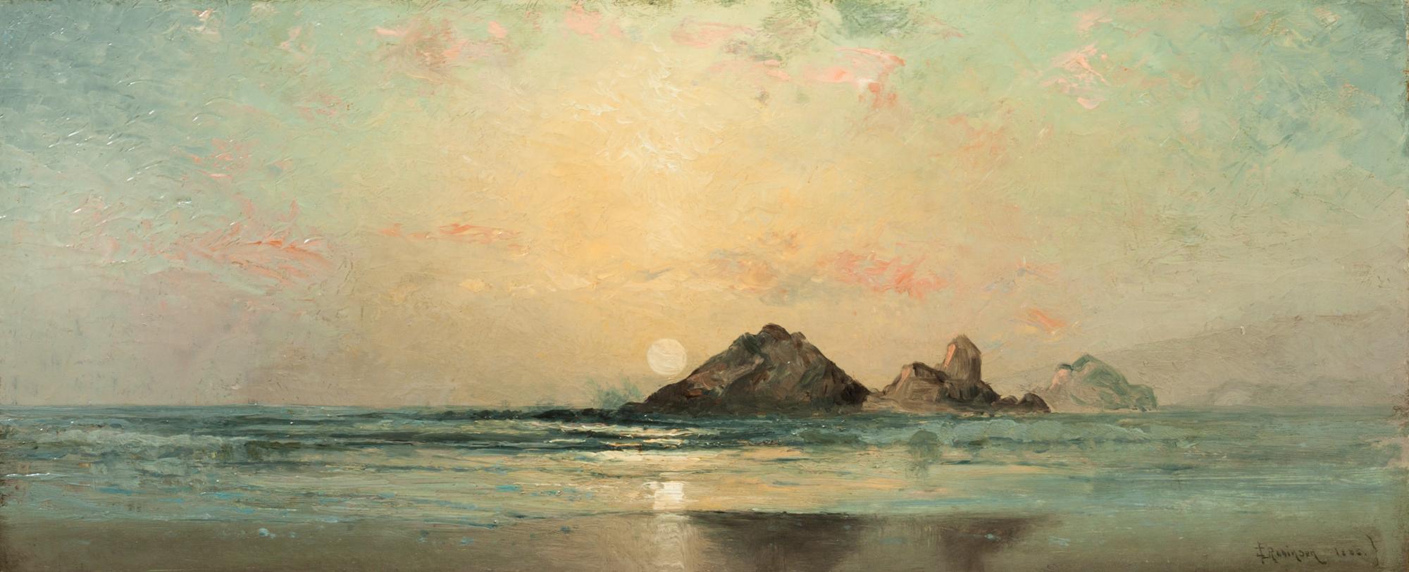Charles Dorman Robinson, (American, 1847-1933), Crashing Waves at Sunset, 1885