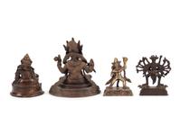 Four Asian Bronze Figures of Bodhisattva