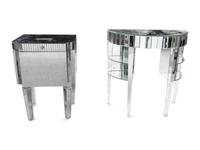 Two Mid-Century Mirrored Tables