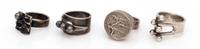 A Collection of Modernist Sterling Silver Rings, 24.60 dwts.