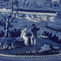 A Staffordshire Historical Blue "Fairmount Near Philadelphia" Platter