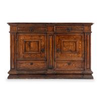 An Italian Baroque Walnut and Marquetry Cabinet
