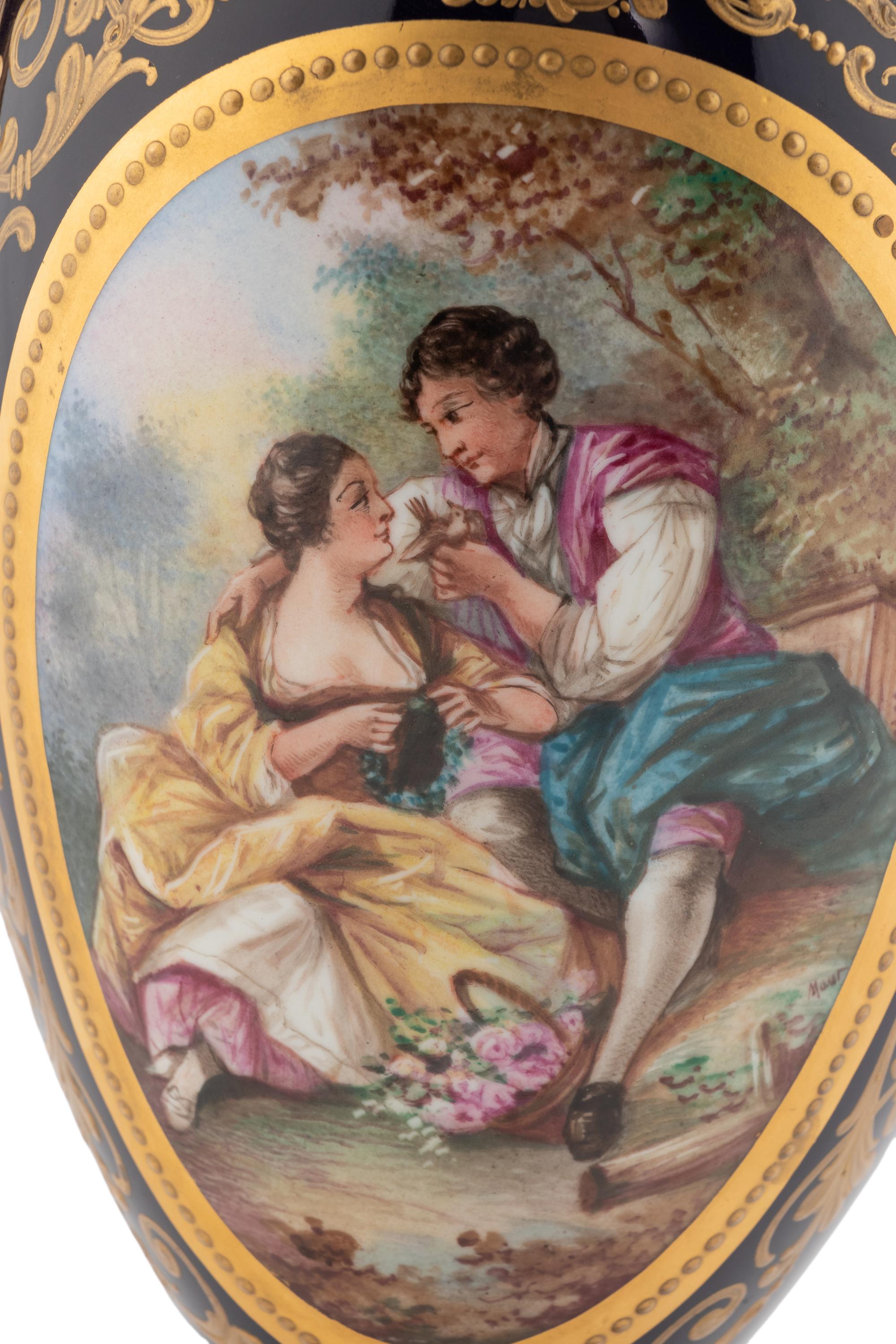 A Gilt Bronze Mounted Sèvres Style Porcelain Urn