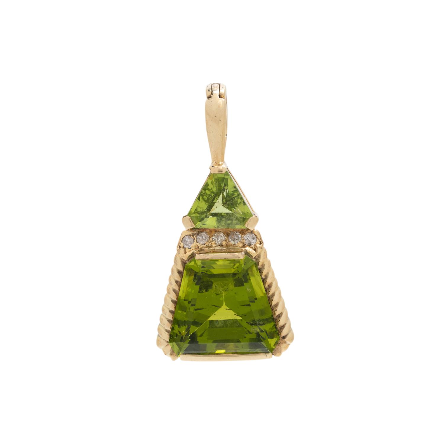 PERIDOT AND DIAMOND PENDANT