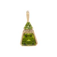 PERIDOT AND DIAMOND PENDANT