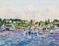 Gaston Sebire, (French, 1920-2001), Bateaux a Antibes
