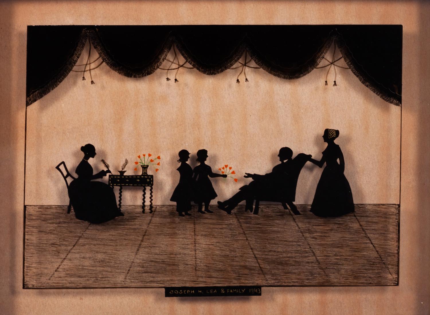Two American Silhouettes Frame: 12 x 15 inches. — 19TH CENTURY