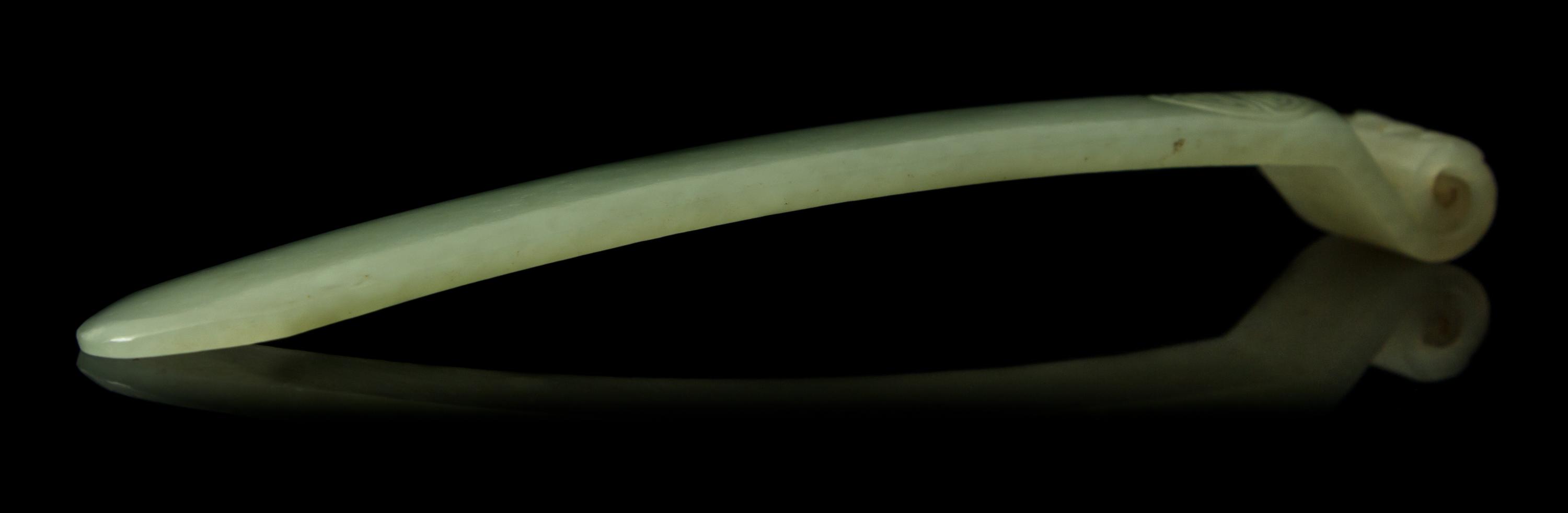 A Jade Hair Pin Length 5 inches.