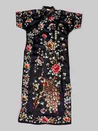 Three Chinese Embroidered Silk Ladies' Cheongsam, Qipao