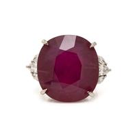 Composite Ruby, Diamond, and Platinum Ring