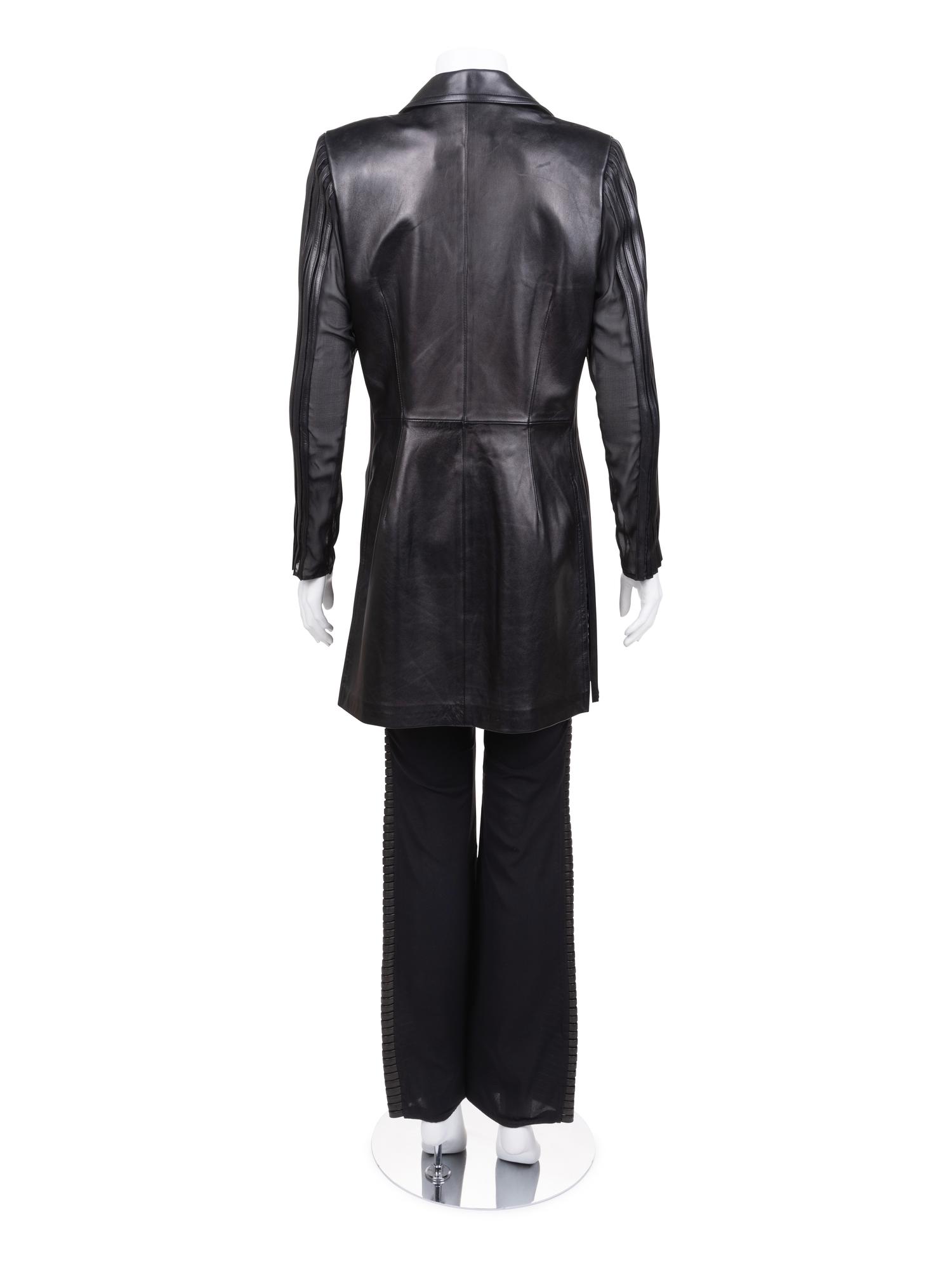 Jitrois Leather Jacket and Pants, 1980-90s