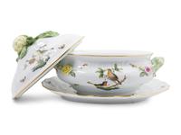 A Herend Porcelain Rothschild Bird Soup Tureen and Underplate