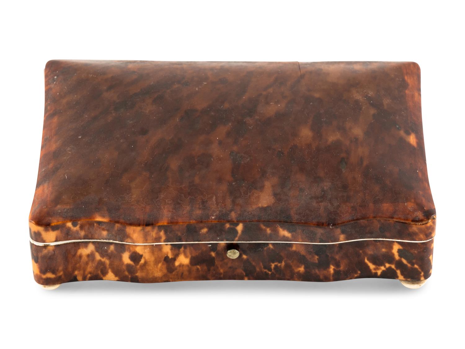 A George III Tortoise Shell Serpentine Dressing Box