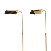 A Pair of Telescopic Brass Reading Lamps