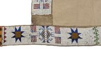 Sioux Beaded Hide Saddle Blanket, with American Flags