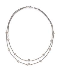 DIAMOND AND WHITE GOLD STATION NECKLACE