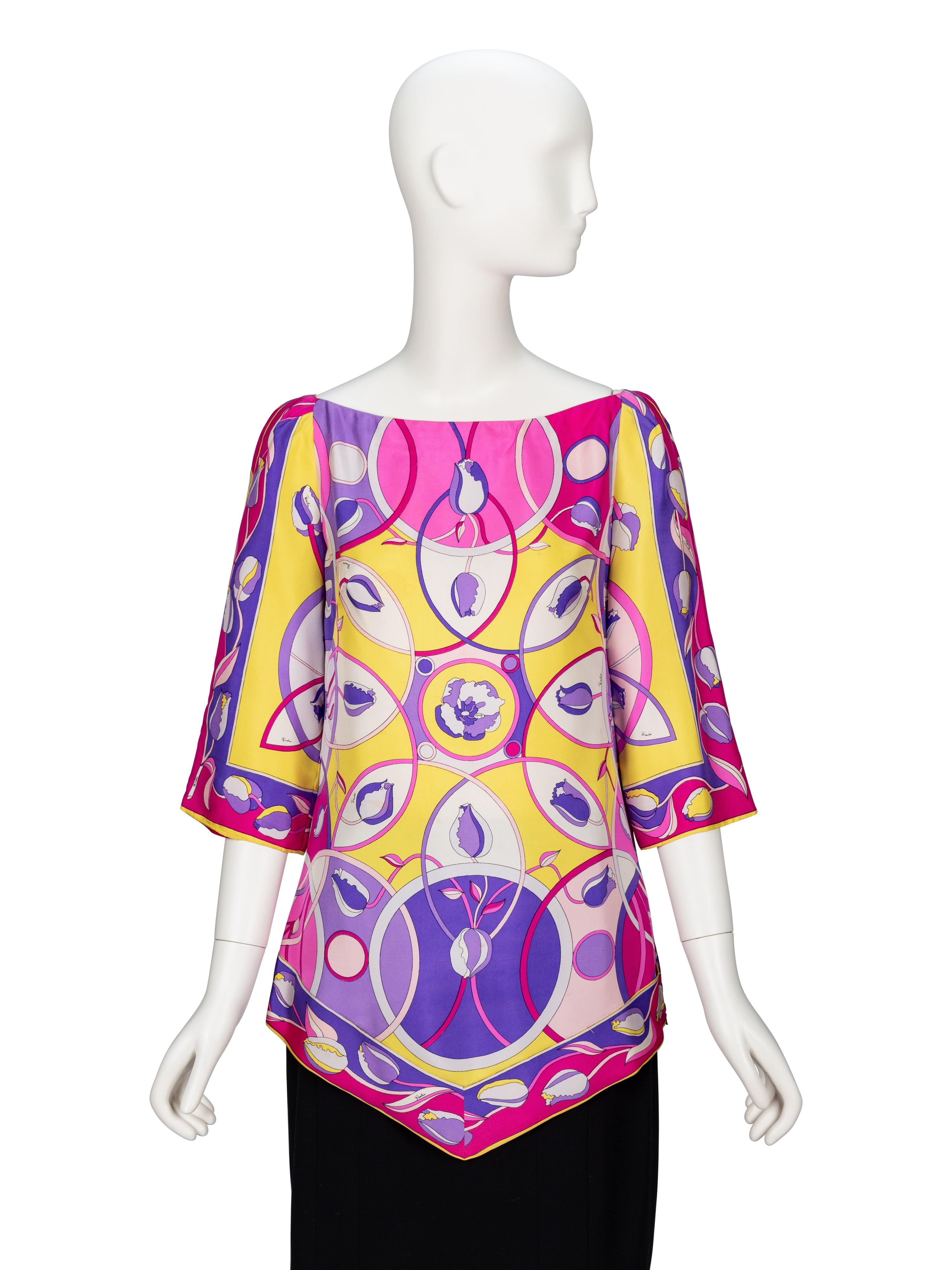 Emilio Pucci, Printed Silk Tunic Blouse