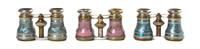 Three Pairs of French Opera Glasses, Lamier, Width 4 1/8 inches.
