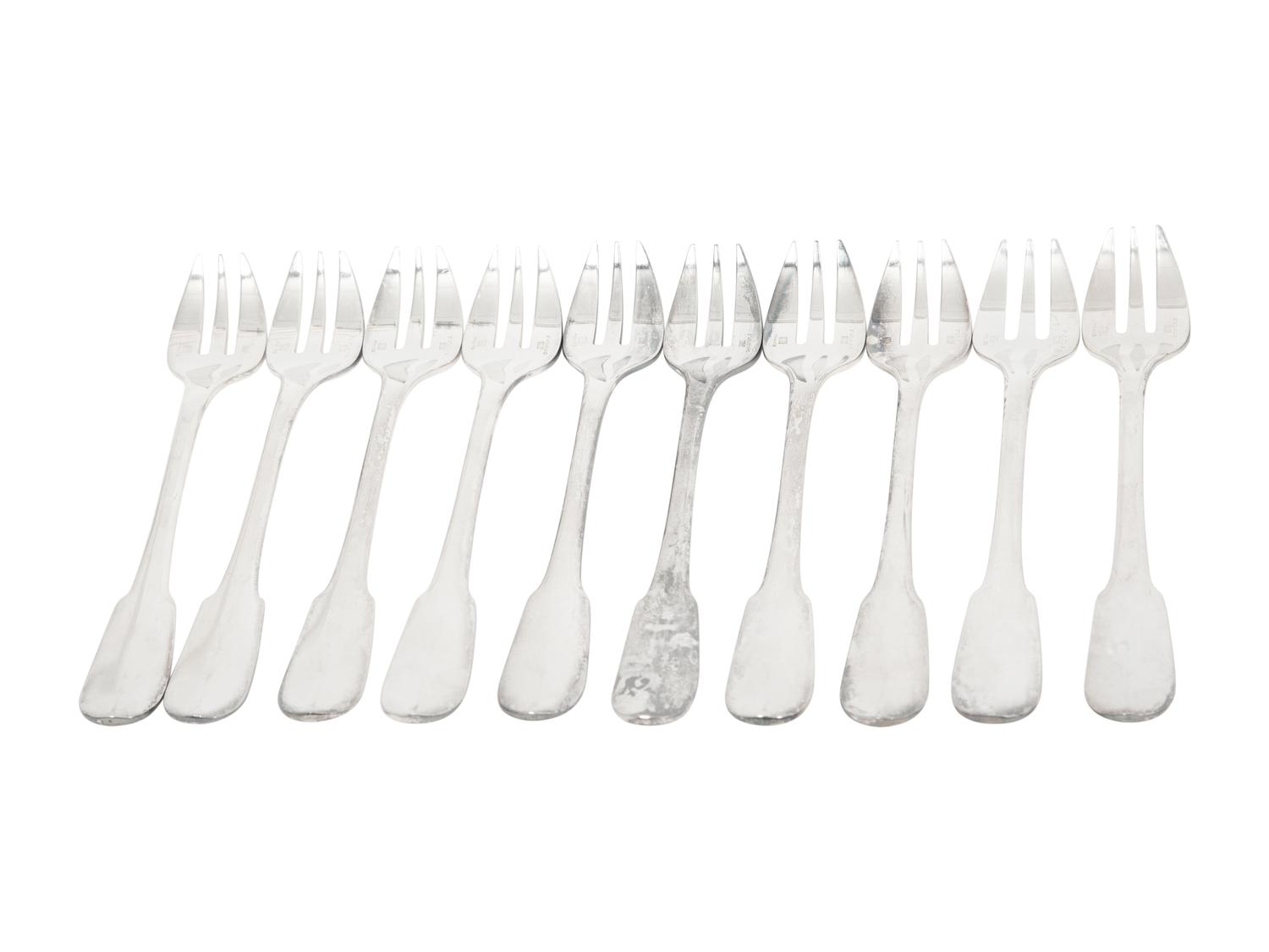 A Group of Christofle Cluny Silver-Plate Flatware Articles