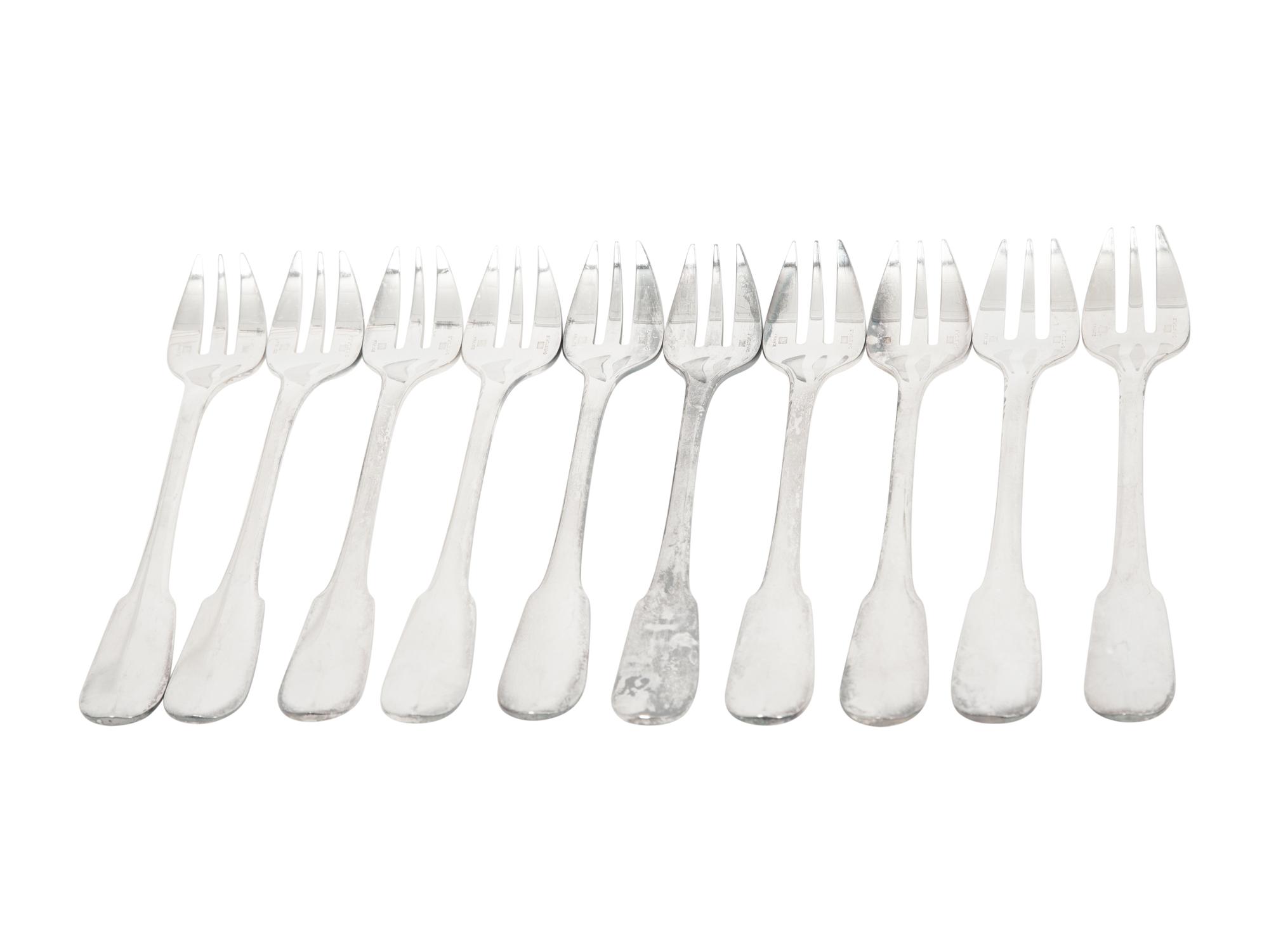 A Group of Christofle Cluny Silver-Plate Flatware Articles