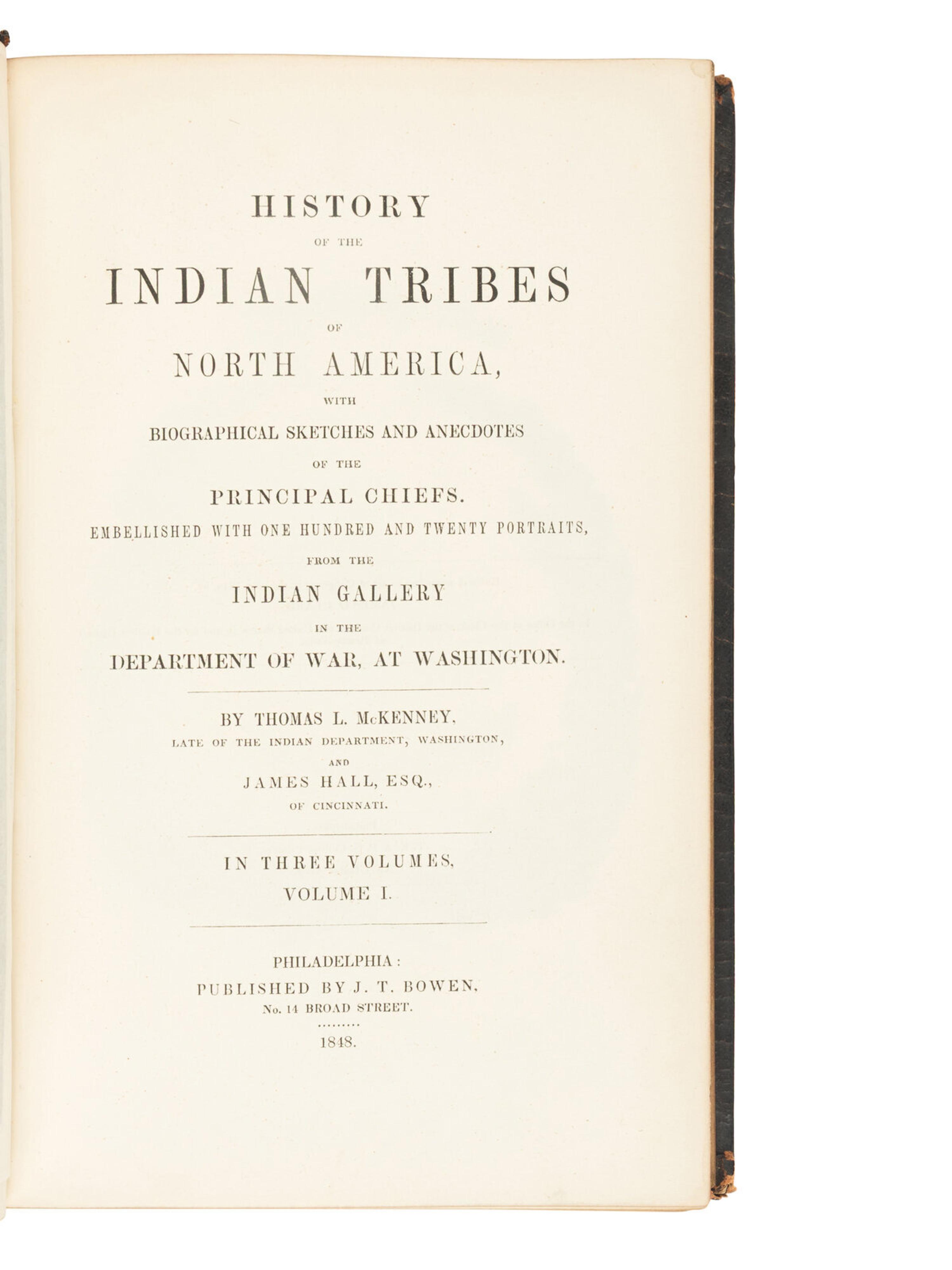 McKenney, Thomas L. (1785-1859) and James Hall (1793-1868). History of the Indian Tribes of North America . Philadelphia: J.T. Bowen, 1848-1850.