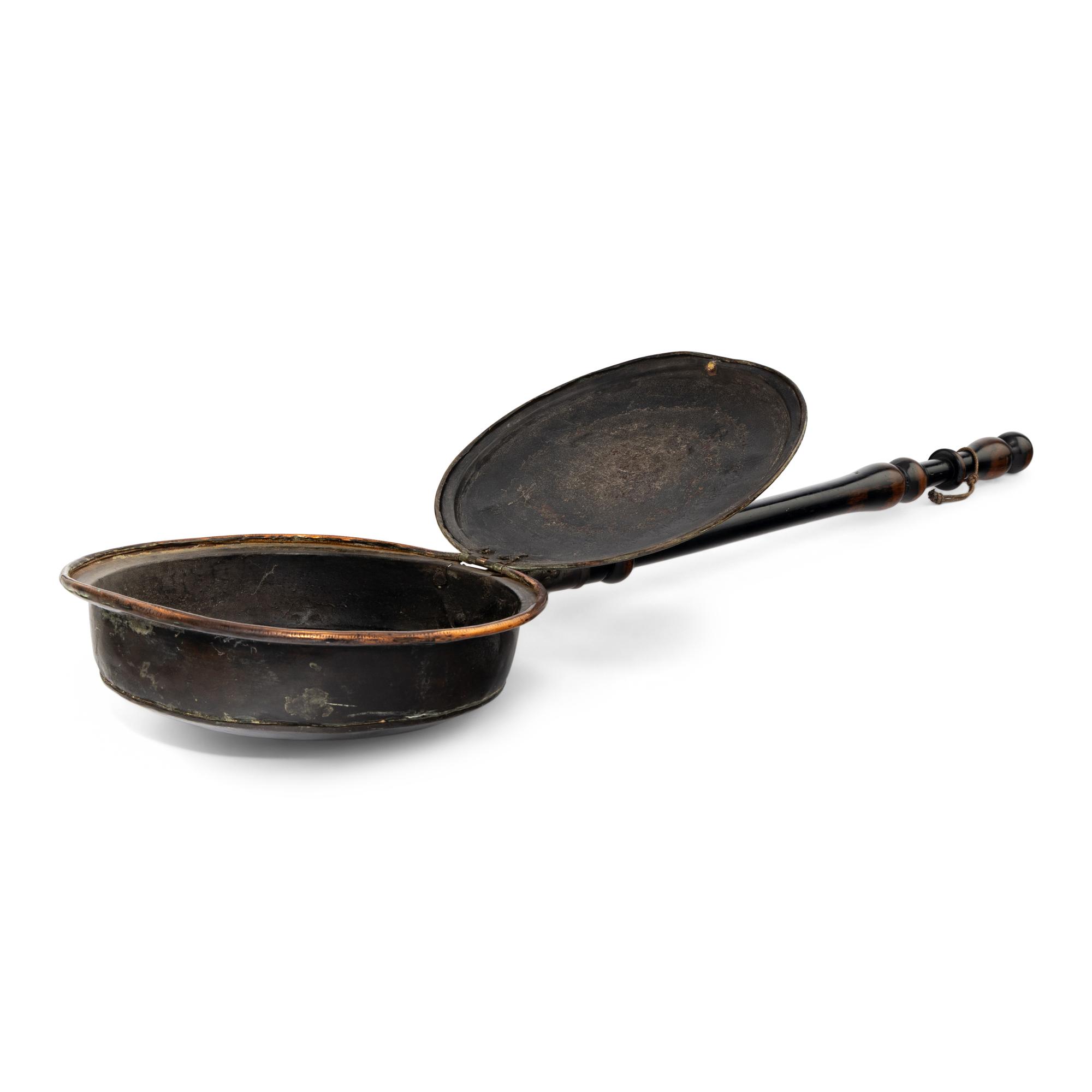 A Rare Copper and Ebonized Pearwood Bed Warmer of Jacobite Interest