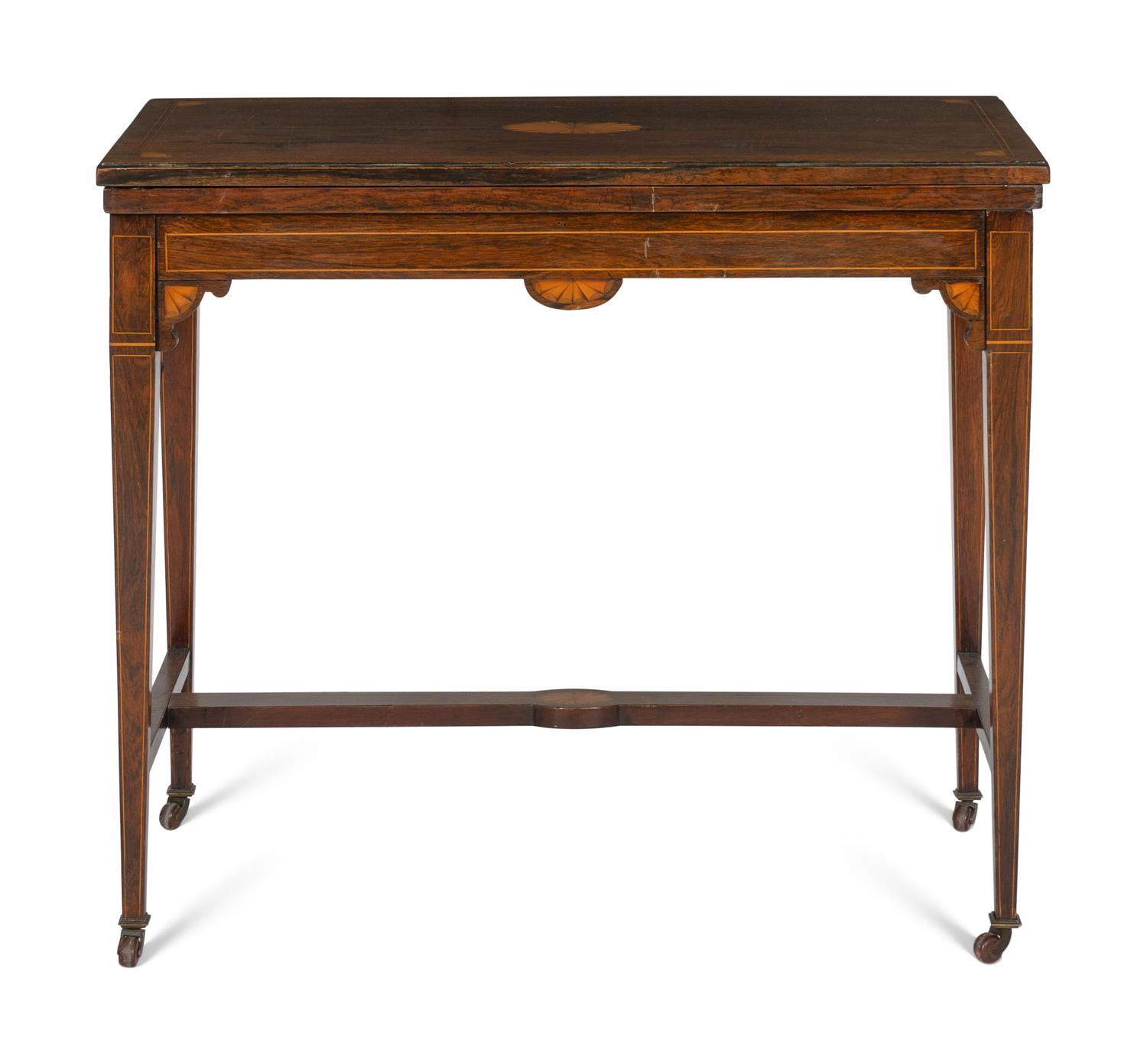 A Late Regency Rosewood and Marquetry Flip-Top Game Table