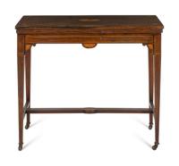 A Late Regency Rosewood and Marquetry Flip-Top Game Table
