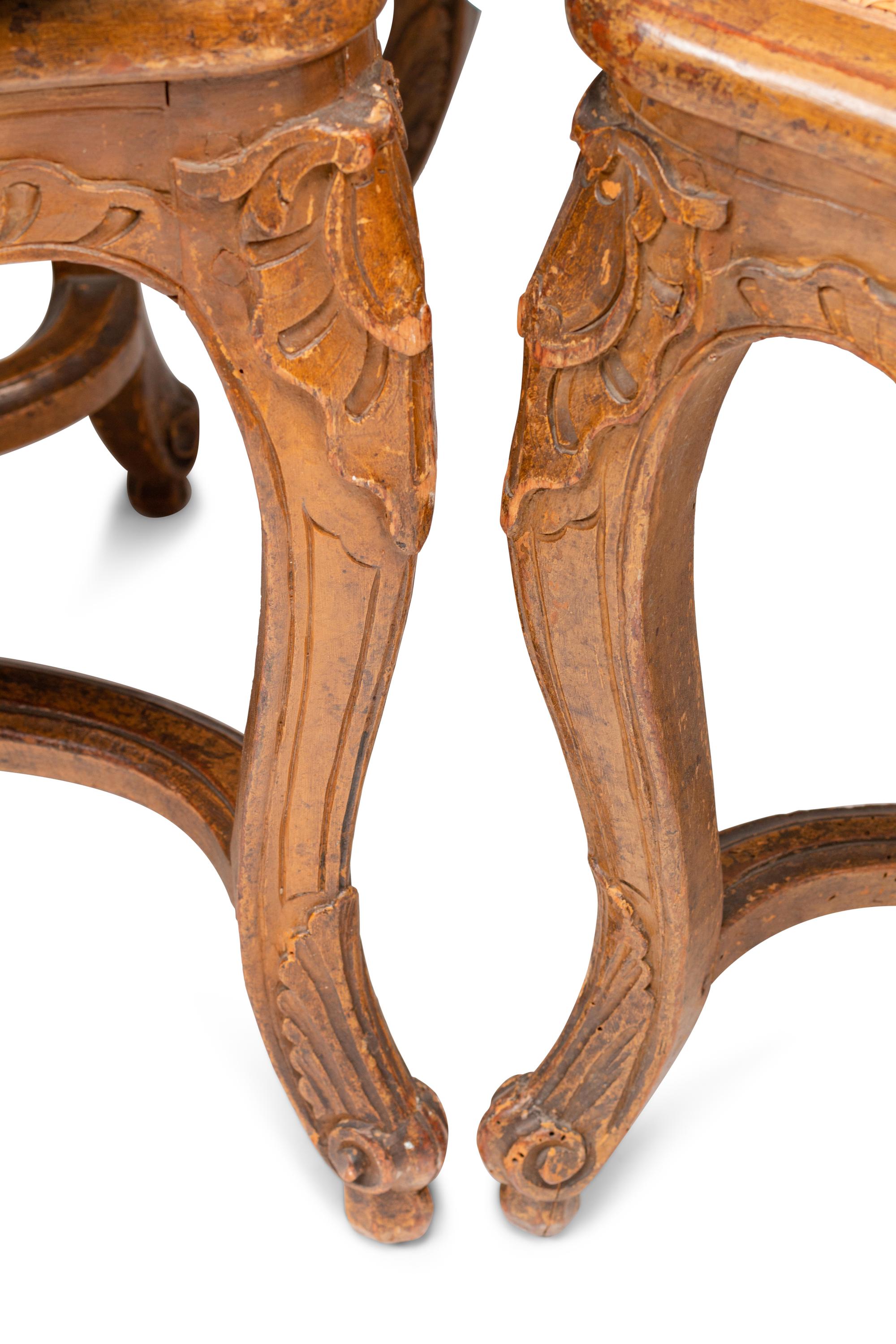 A Set of Eight Louis XV Provincial Style Dining Chairs